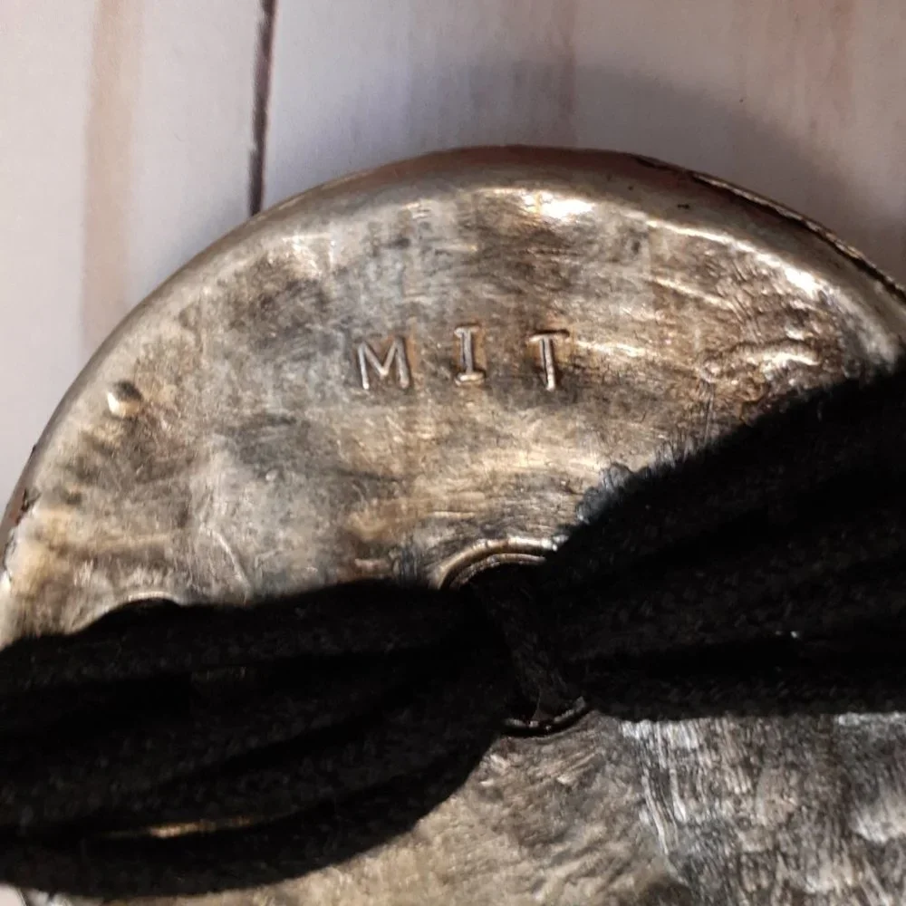 Vintage 80s Medallion & Bead Elastic Cord Belt Black Silvertone